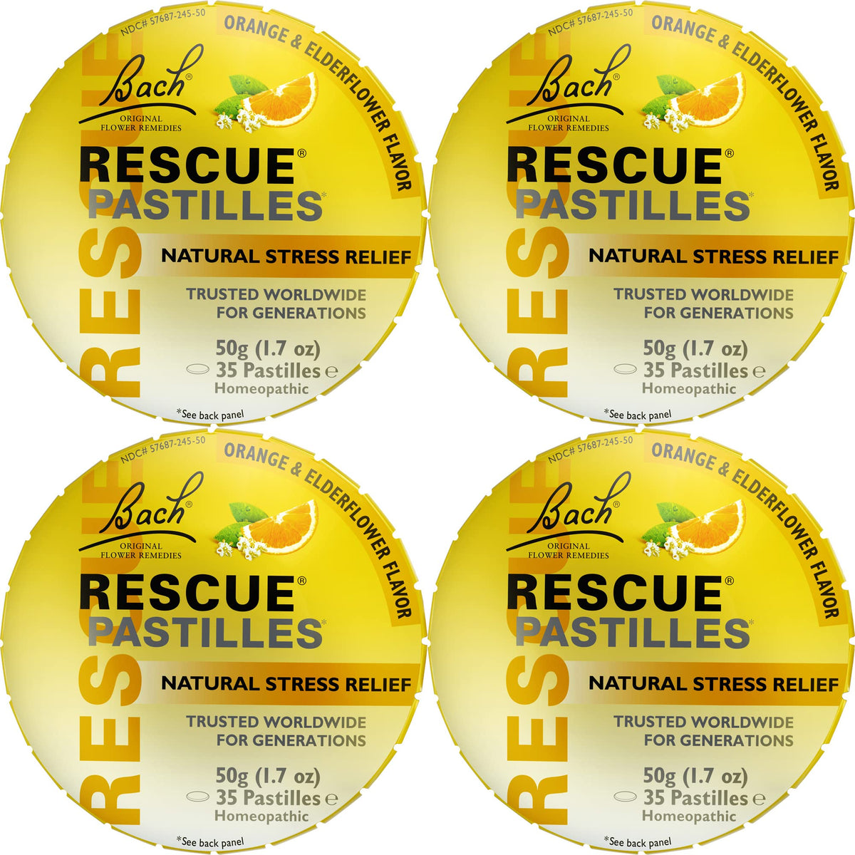 RESCUE pastilles orange elderflower pack promotes on-the-go calm
