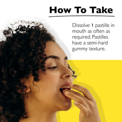 RESCUE Pastilles packaging highlighting gluten-free and sugar-free benefits.