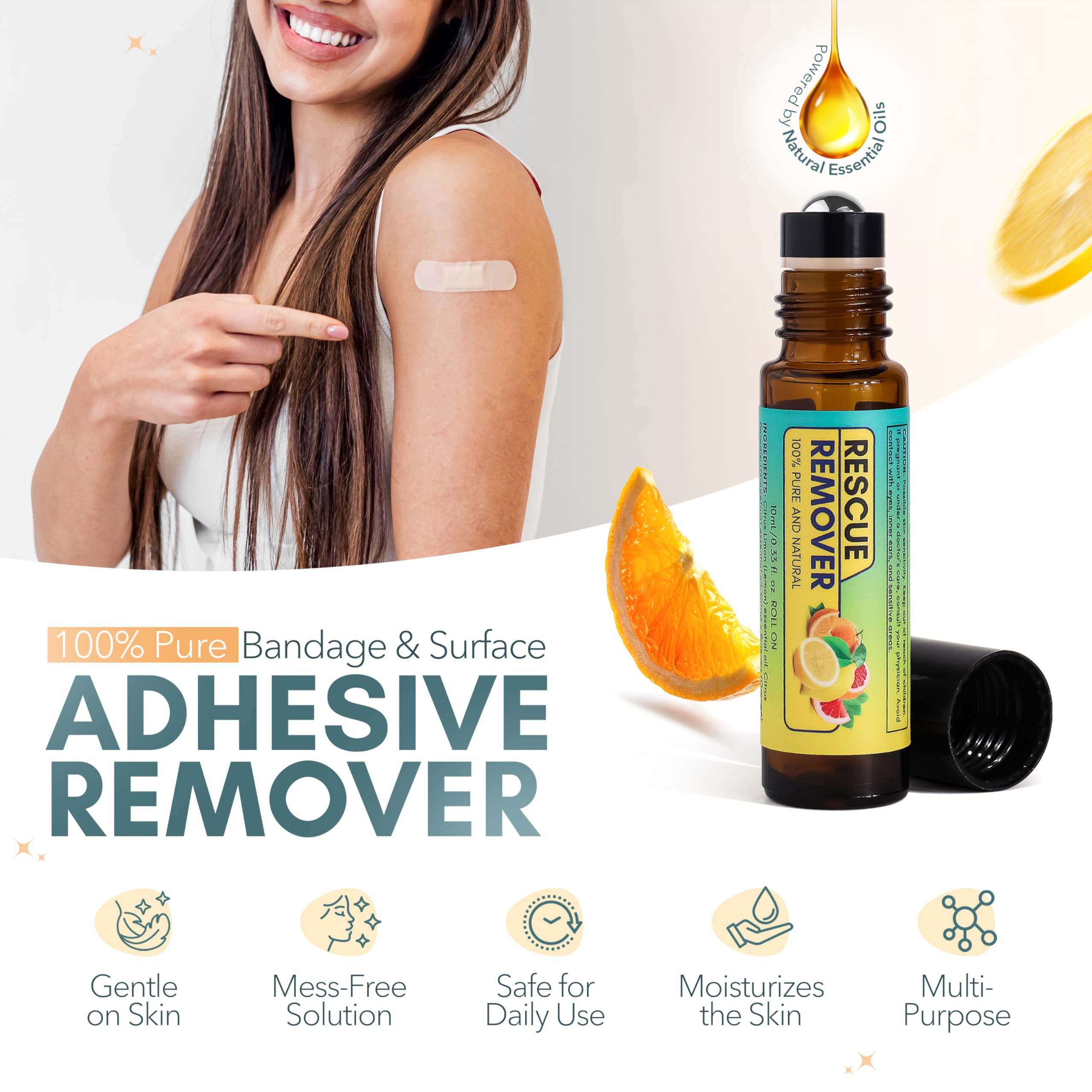 Rescue Patch goo removal action dissolves glue without harsh scrubbing
