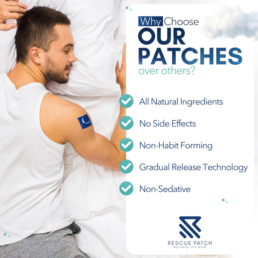 Rescue Patch worn under nightwear suggests calm, undisturbed rest.