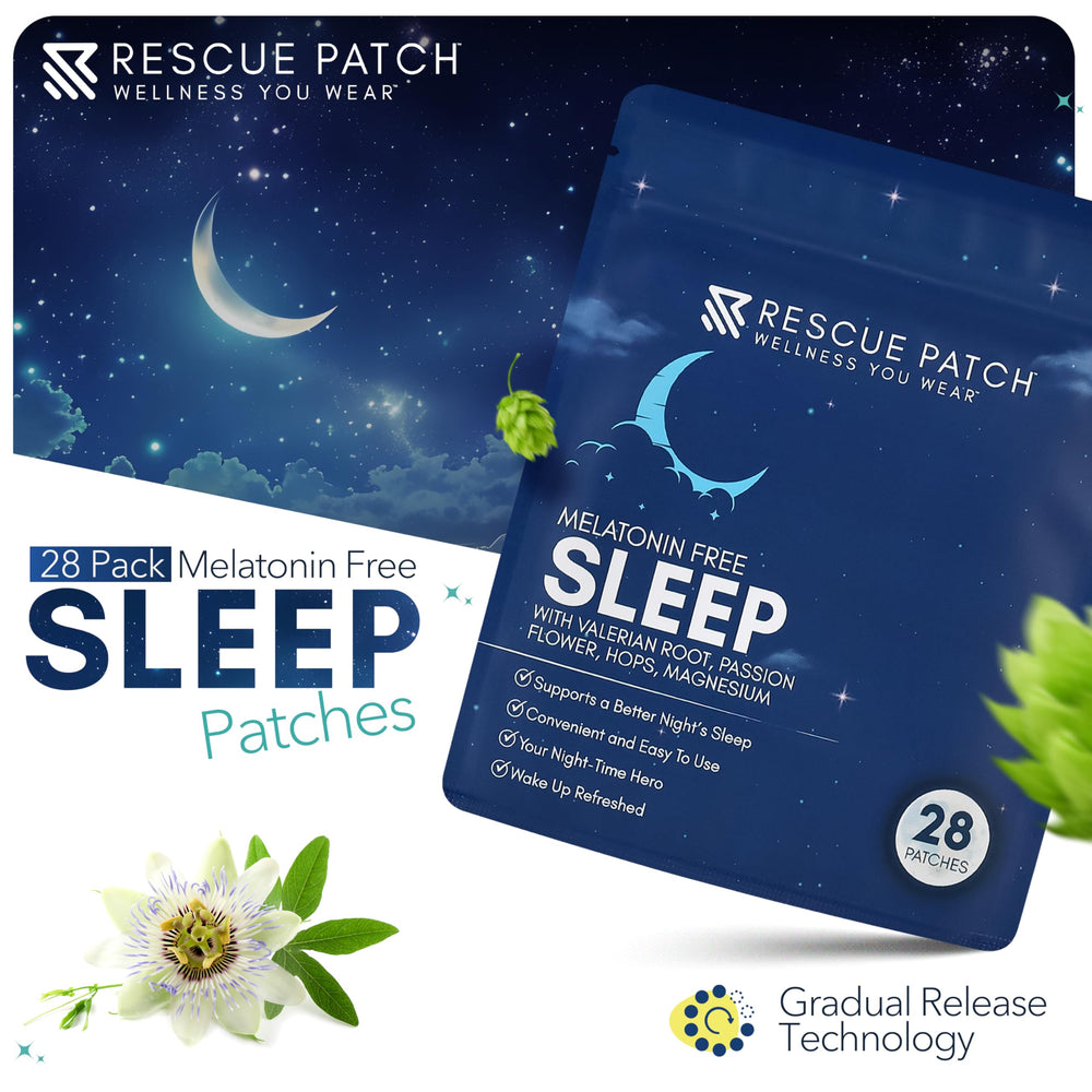 Rescue Patch night-time ritual scene promotes consistent use for restful evenings.