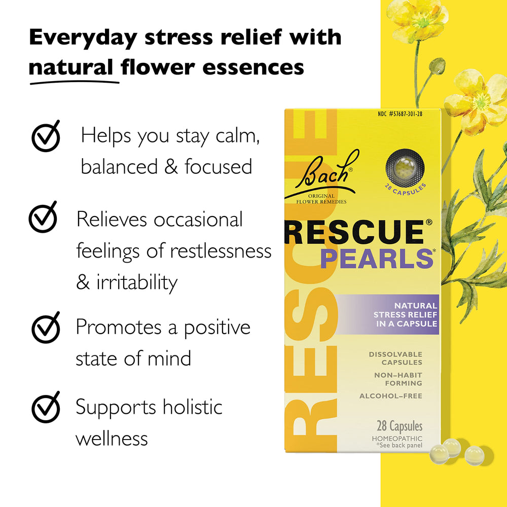 RESCUE PEARLS natural orange vanilla flavor enhances daily calm and focus