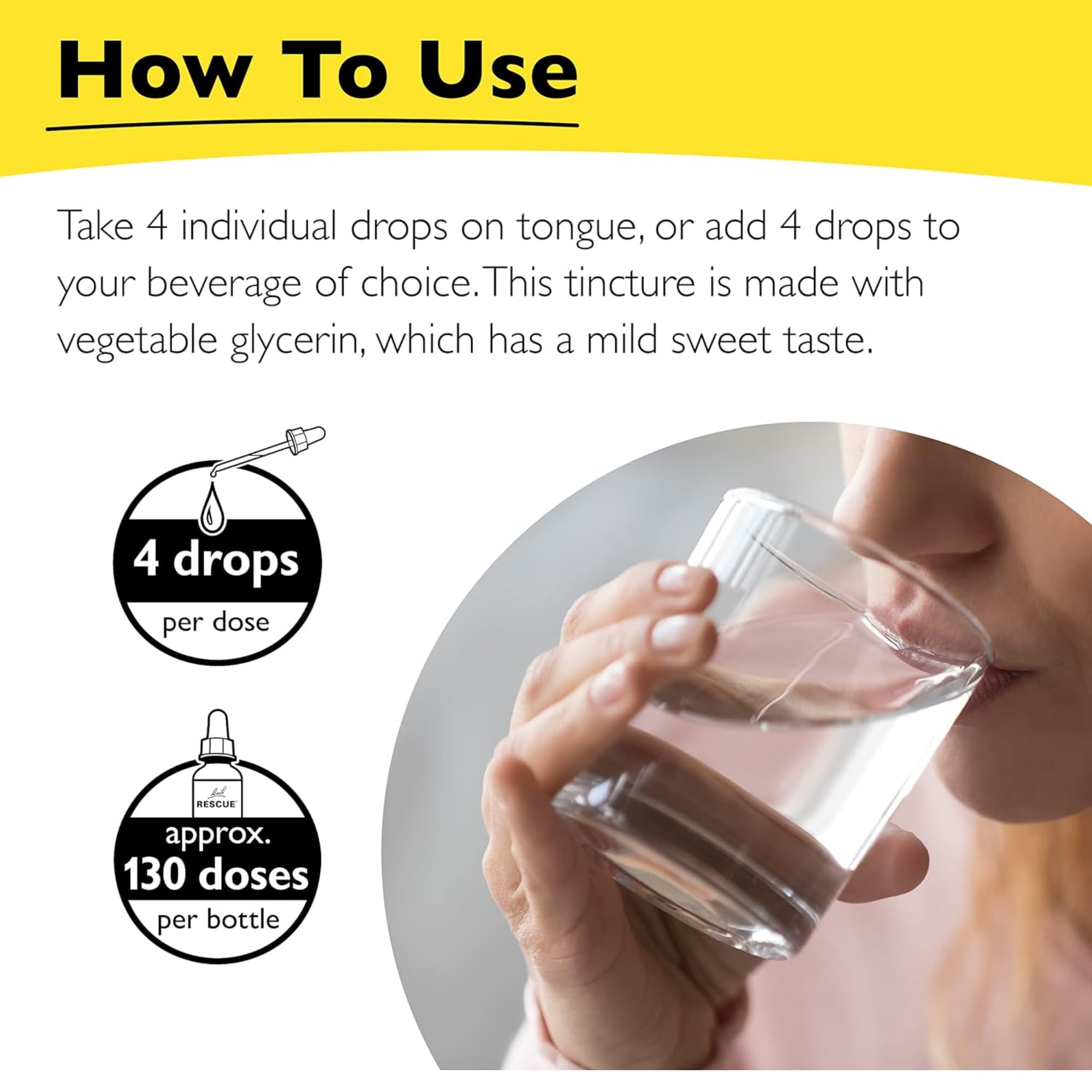 RESCUE Remedy label highlights vegan, gluten-free, sugar-free formulation