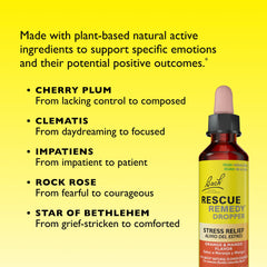 RESCUE Remedy orange mango dropper close-up for easy, daily stress relief.