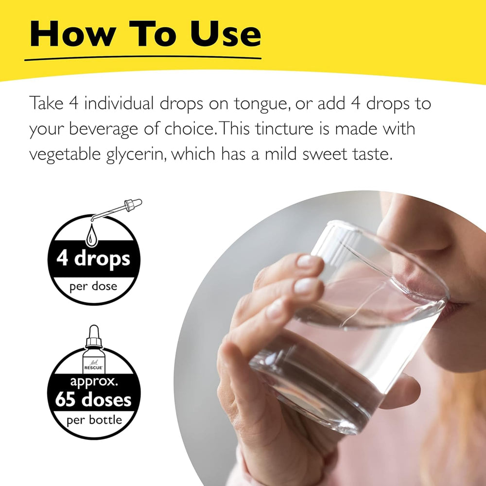 RESCUE Remedy packaging close-up emphasizing branding and design.