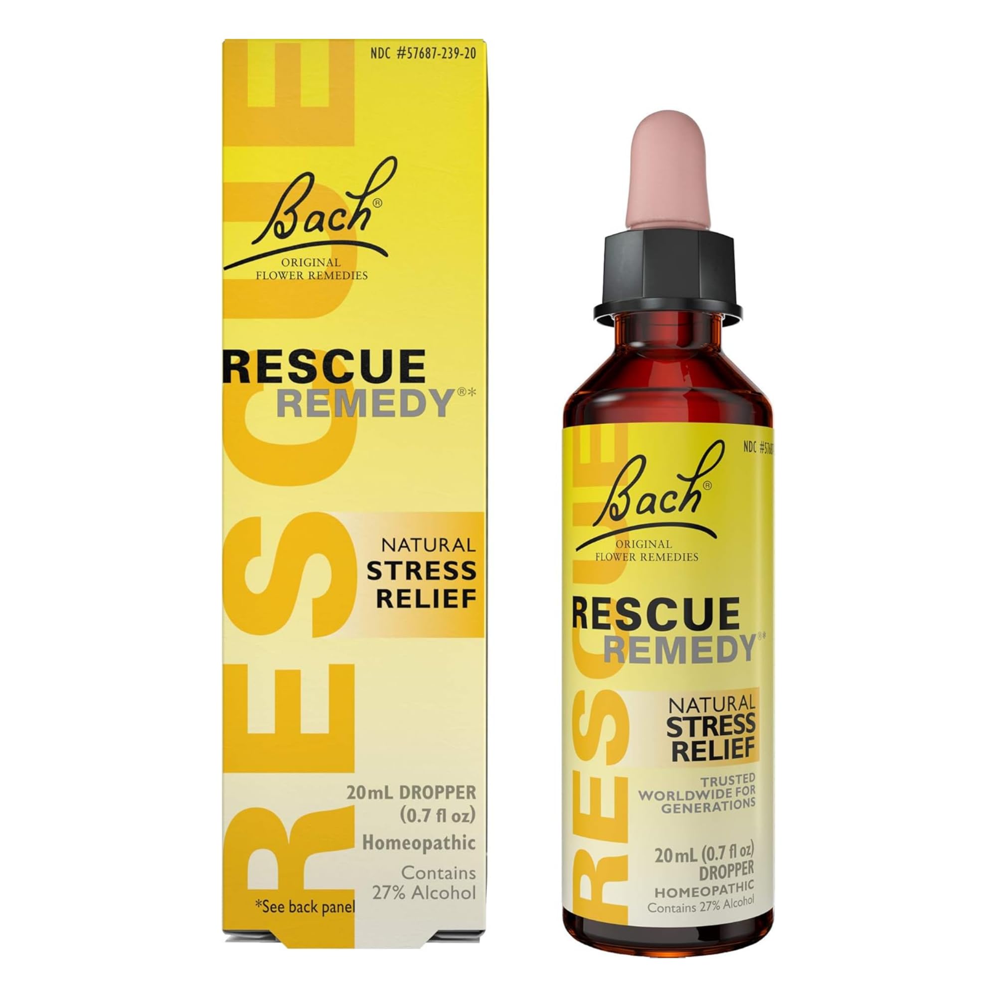 RESCUE REMEDY packaging with informational leaflet