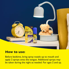 RESCUE Sleep Kids Spray packaging shows bilingual English and Spanish labels.