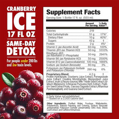 Rescue Detox ICE Cranberry being poured illustrating rapid onset potential.