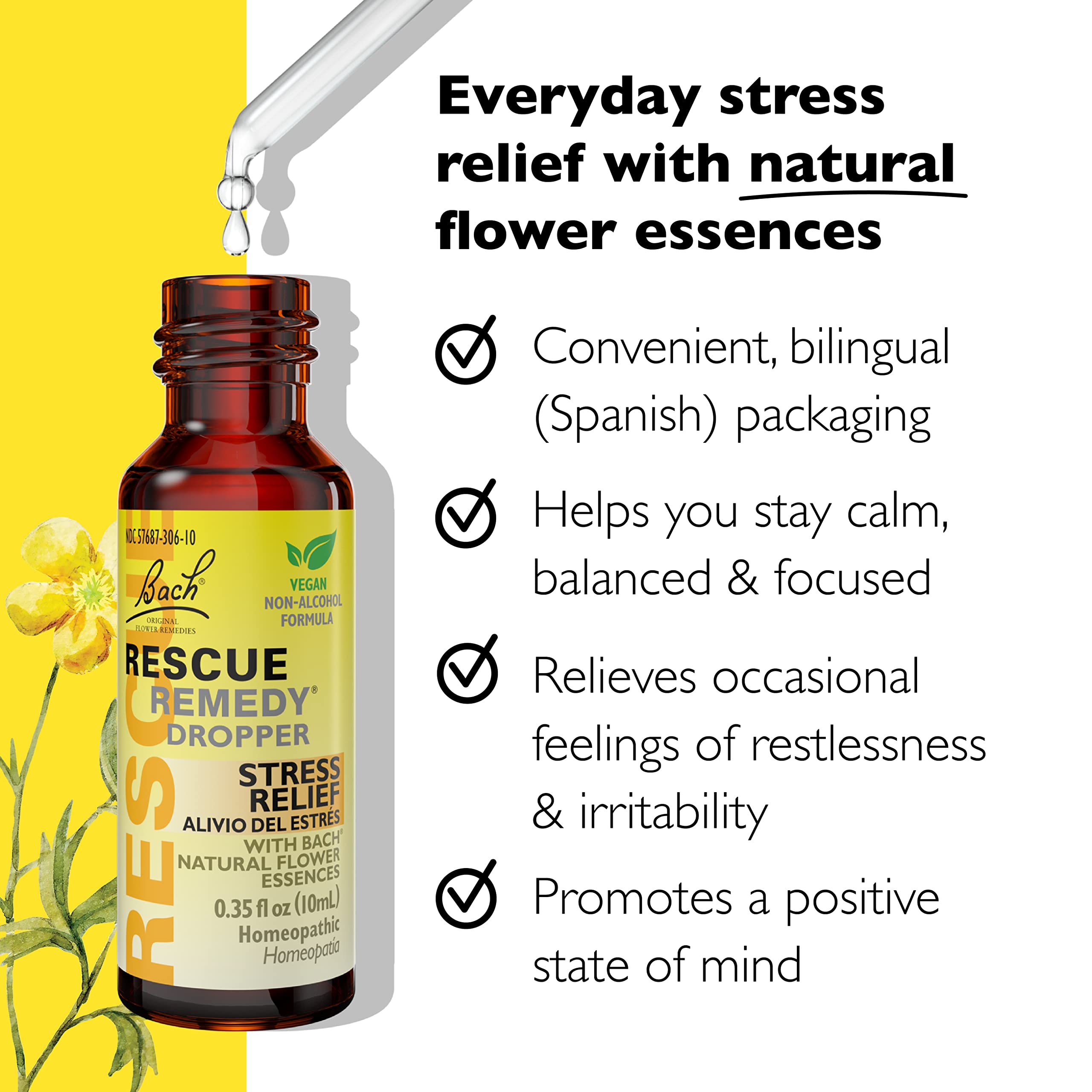 RESCUE Dropper dispenses four drops for quick, calm moments.
