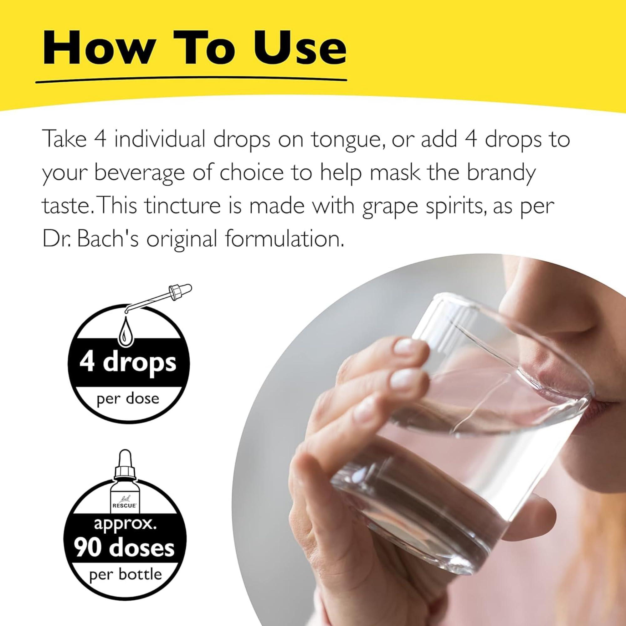 RESCUE REMEDY being added to a drink for convenient daily use.