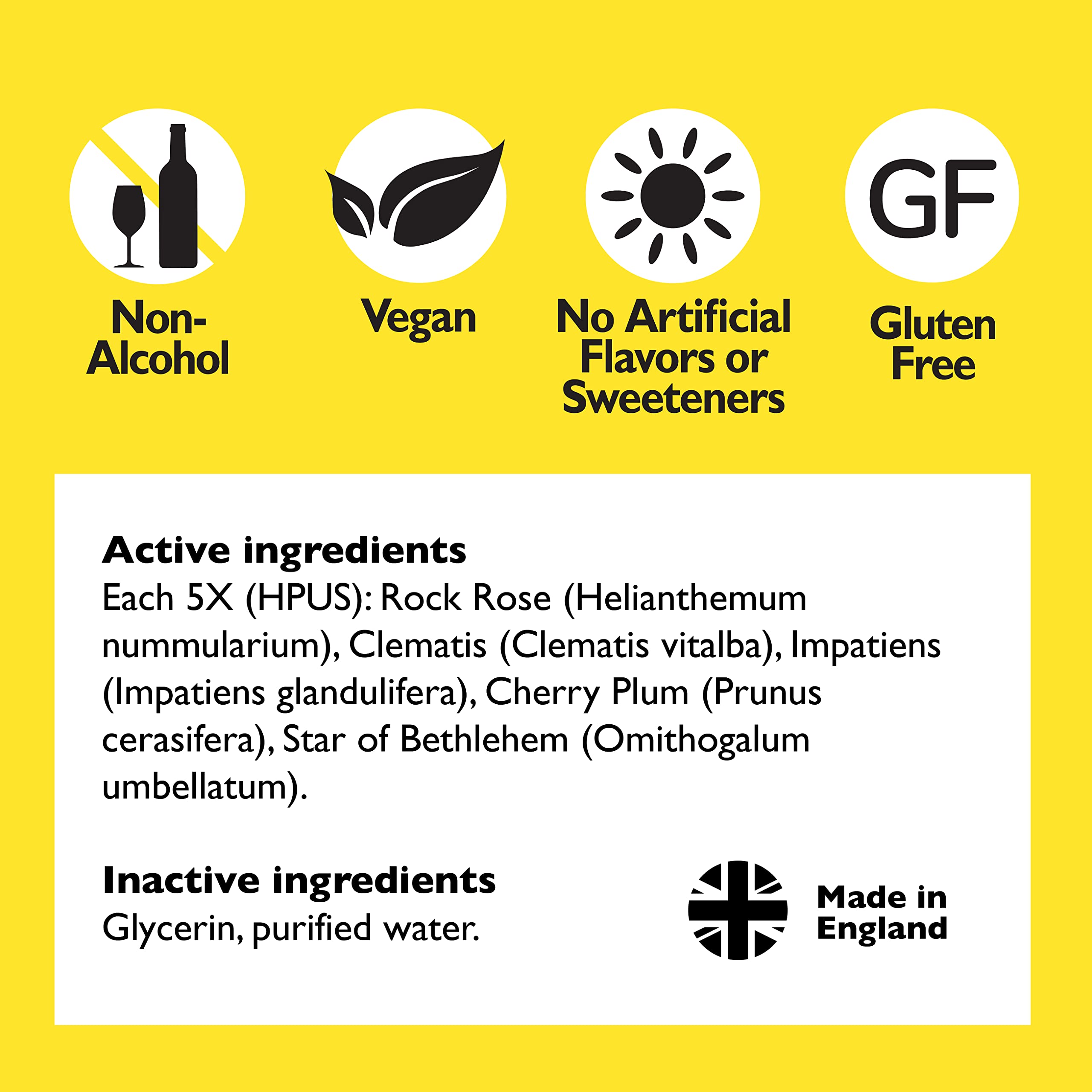 RESCUE packaging box showcases vegan, gluten-free ingredients and heritage.