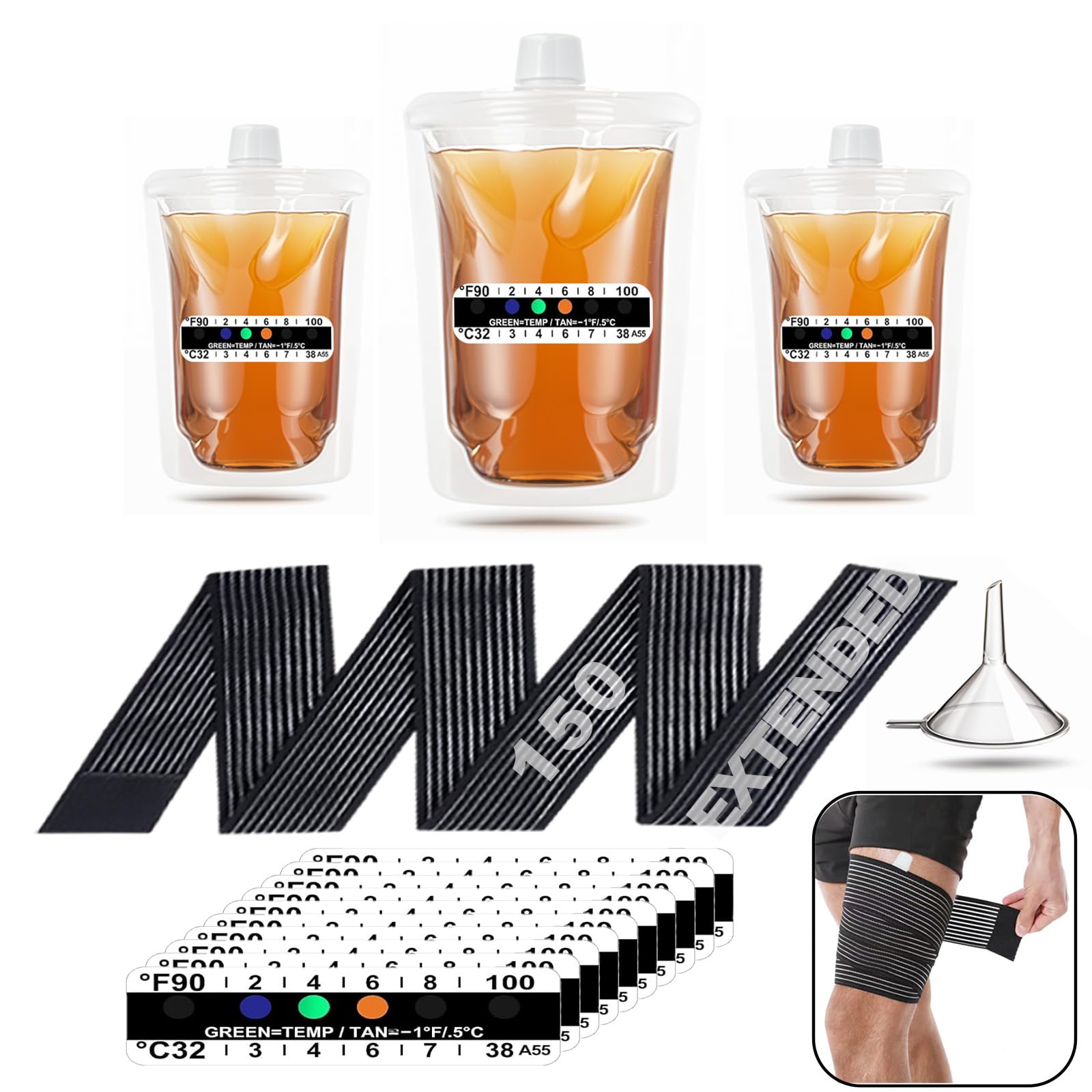 Resder urine test kit with transparent leakproof bags for secure collection.