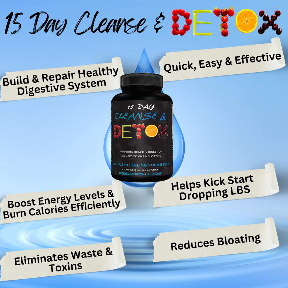 Research Labs 15 Day Colon Cleanse bottle back showing label details.