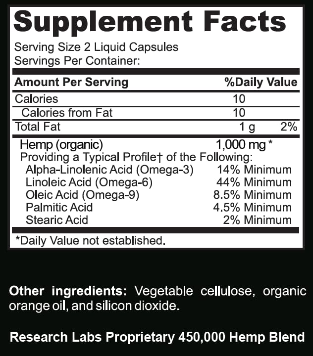 Research Labs capsule shot illustrates simple daily intake with water.