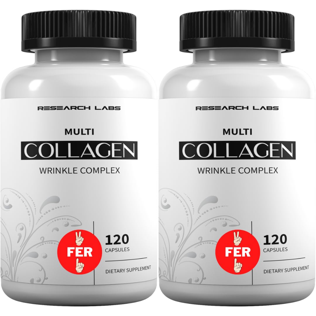 Research Labs collagen pills front bottle with potential skin support.