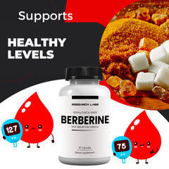 Research Labs micronized berberine capsules with enhanced absorption.