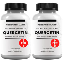 Research Labs Quercetin High Absorption bottle front view highlighting bioavailability