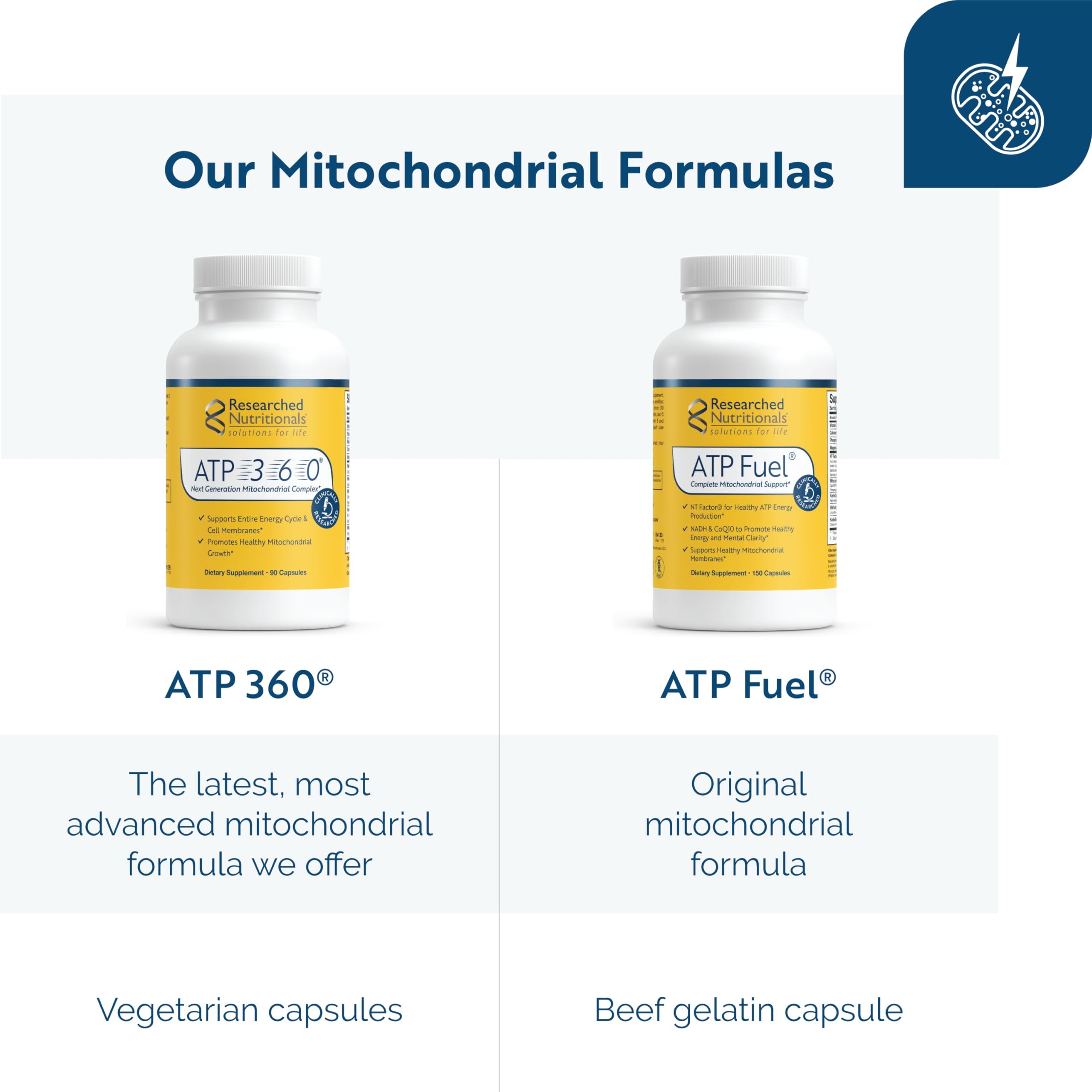 Researched Nutritionals ATP Fuel with CoQ10 focus for cardiovascular energy.