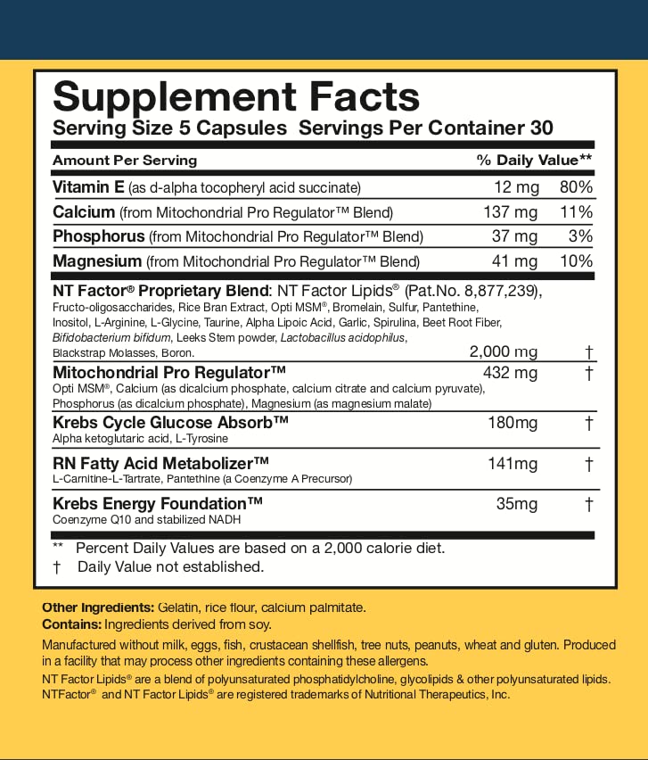 Researched Nutritionals ATP Fuel NADH detail suggesting cellular energy synergy.
