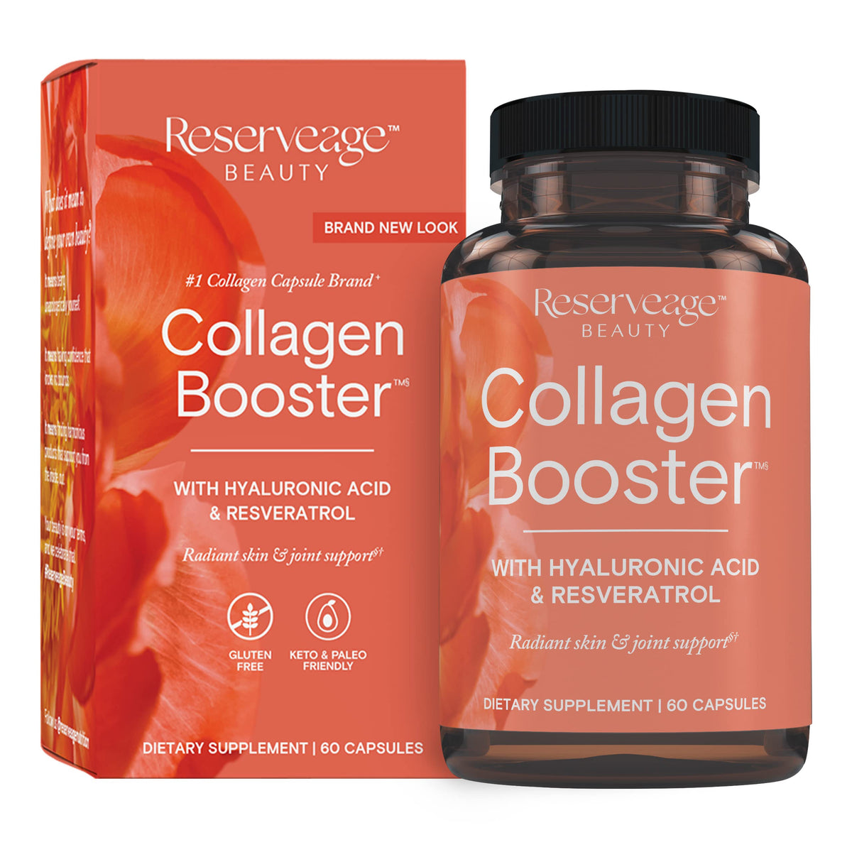 Reserveage Beauty Collagen Booster bottle for daily skincare routine.