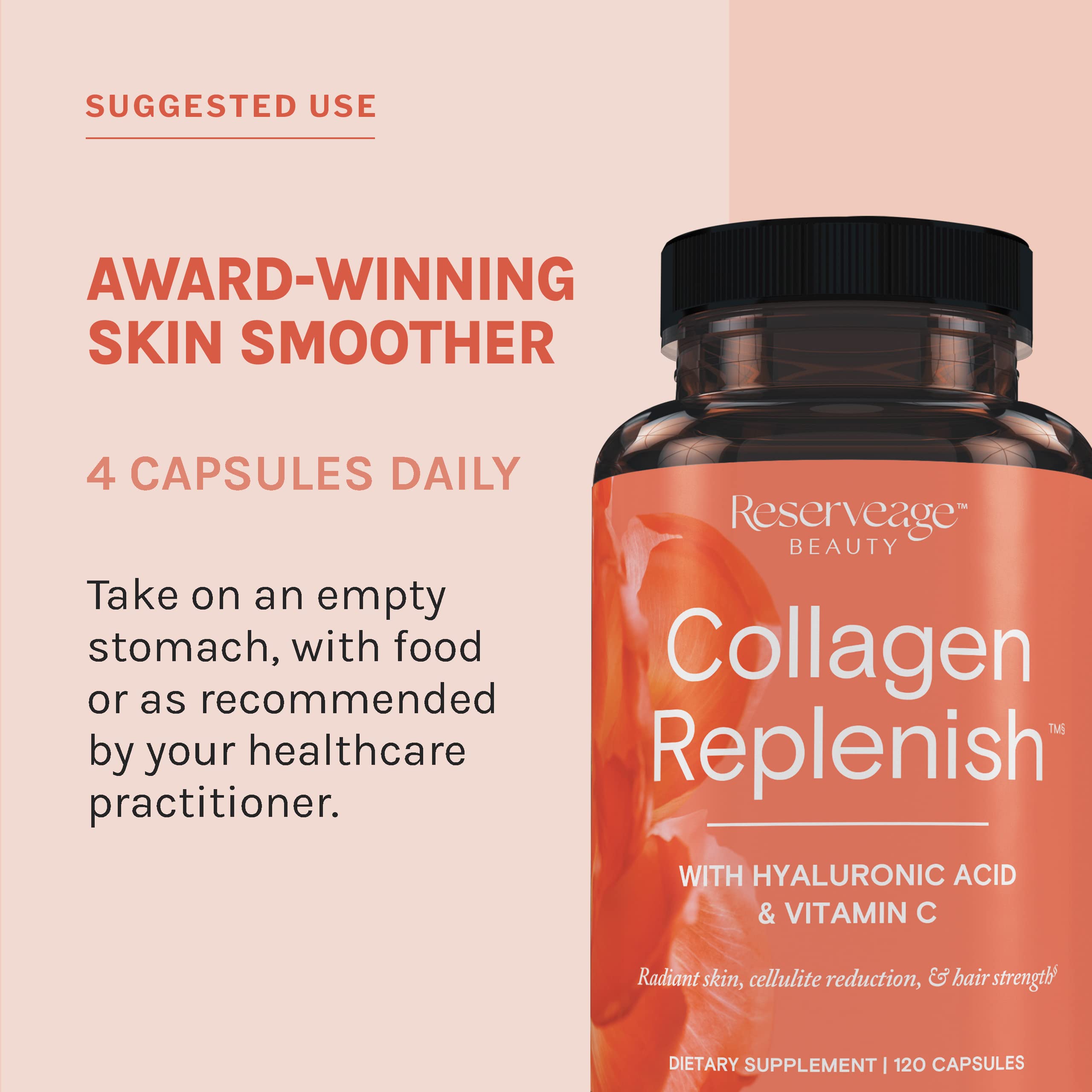 Premium packaging of Reserveage Beauty Collagen Replenish on display