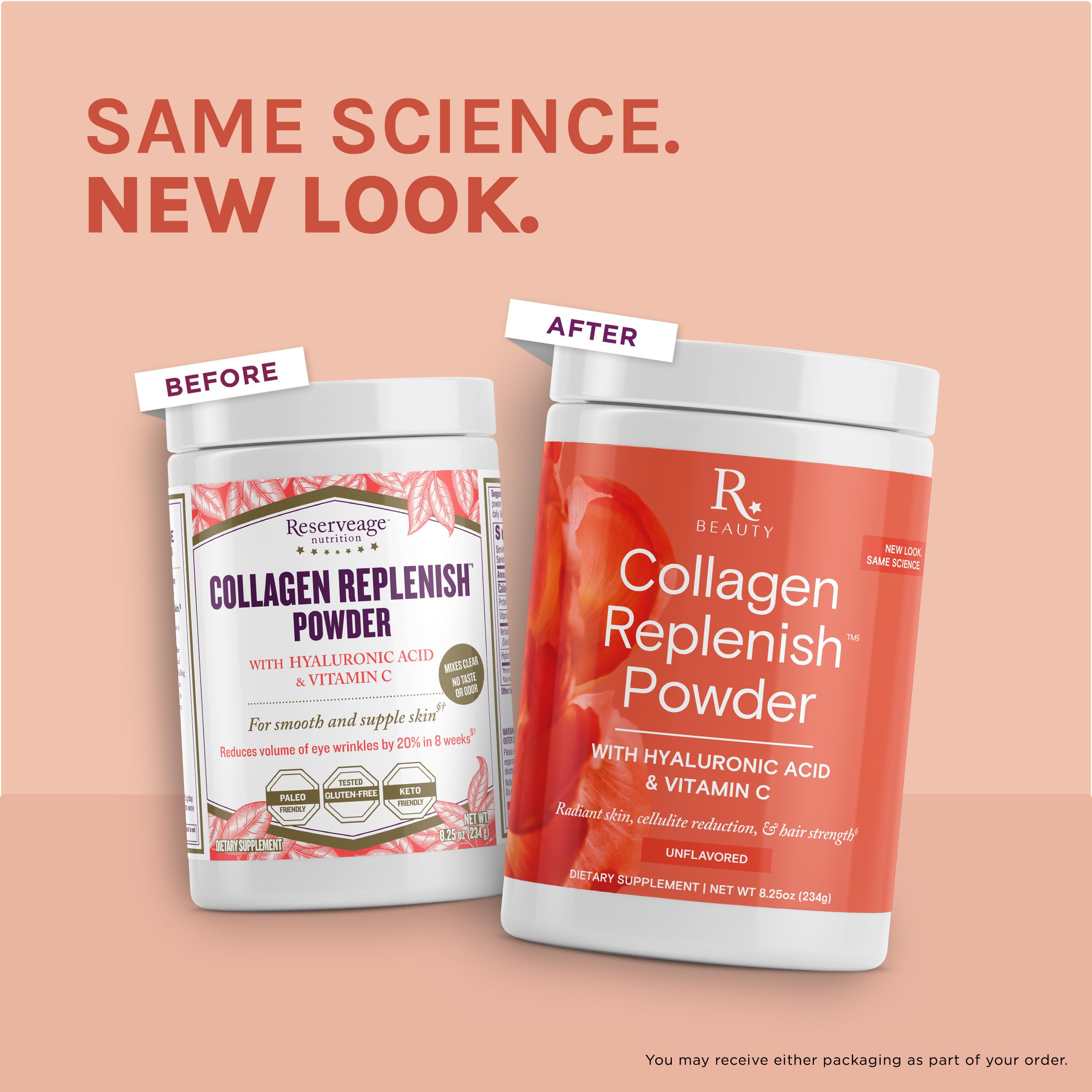 8.25 oz Reserveage Replenish Powder; travel-friendly, convenient beauty add-in