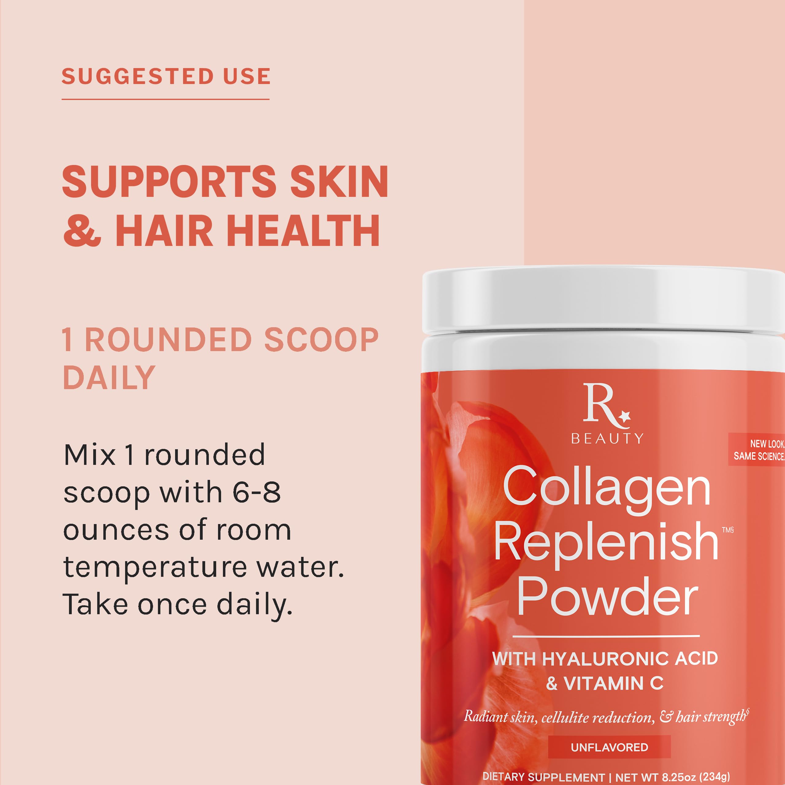 Reserveage Beauty Collagen Replenish Powder supports hair and skin appearance goals