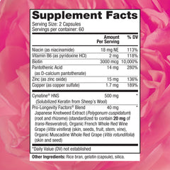 Close-up of Reserveage Keratin Hair Booster capsules suggesting daily hair and nail support.