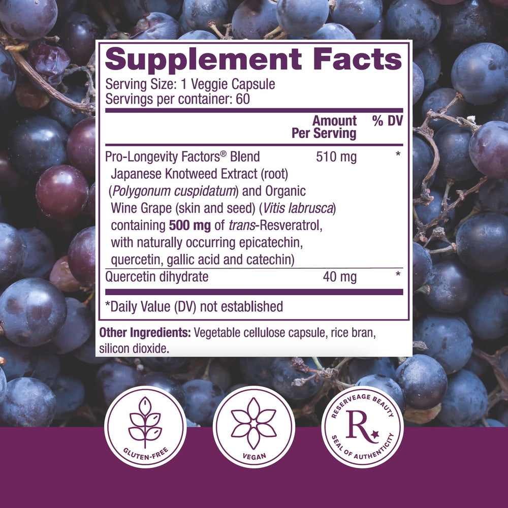 Reserveage Beauty vegan capsules close-up emphasizing paleo-friendly daily wellness