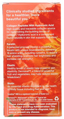 Close-up of Tres Beauty 3 capsules highlighting collagen and keratin support