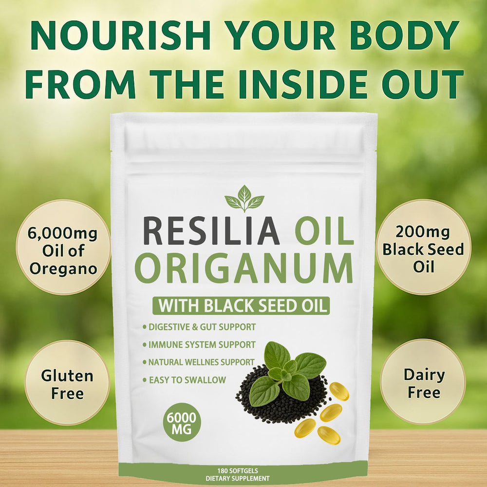 RESILIA OIL Origanum with Black Seed Oil softgel capsules for easy swallowing