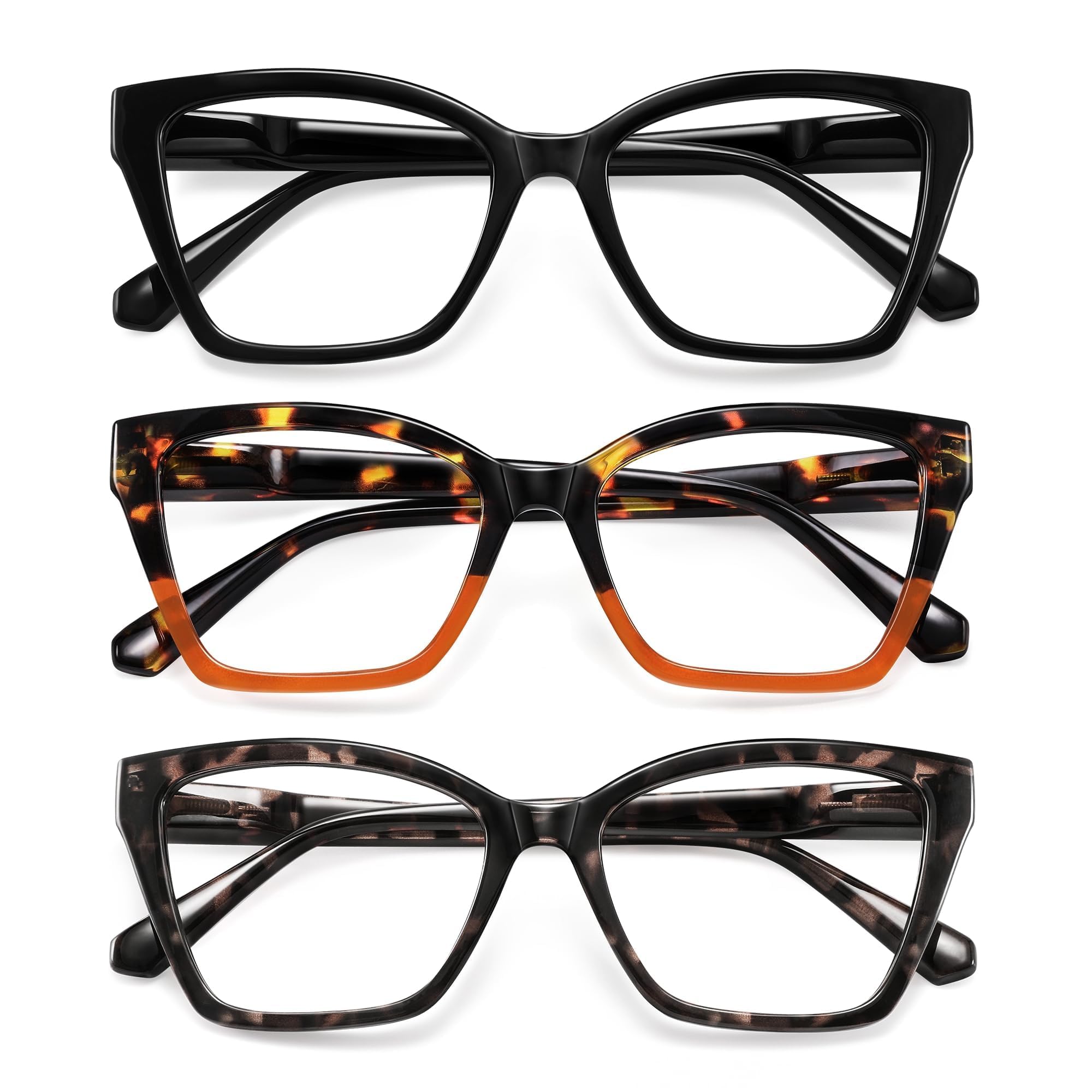 resjok 3Pack lentes lectura mujer, bloqueo de luz azul para lectura cómoda.