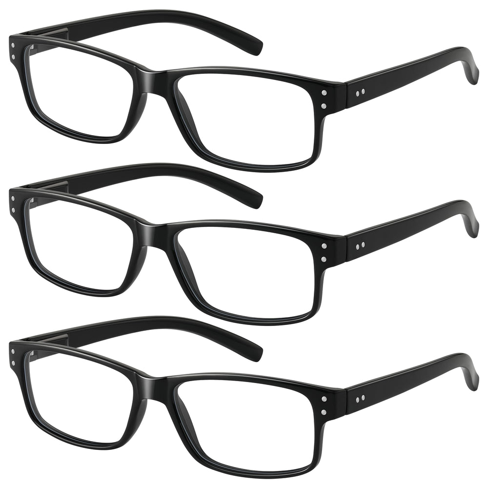 Resjok gafas de lectura, monturas cuadradas negras, comodidad para uso diario.