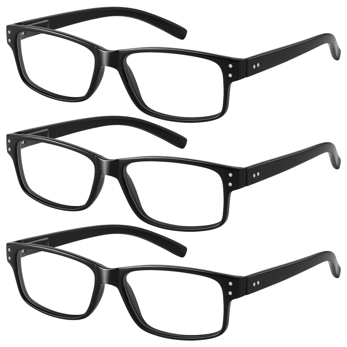 Resjok gafas de lectura, monturas cuadradas negras, comodidad para uso diario.
