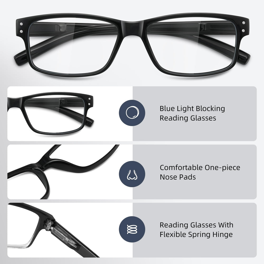 Resjok gafas lectura con muelles de resorte, ajuste cómodo sin pellizcos.