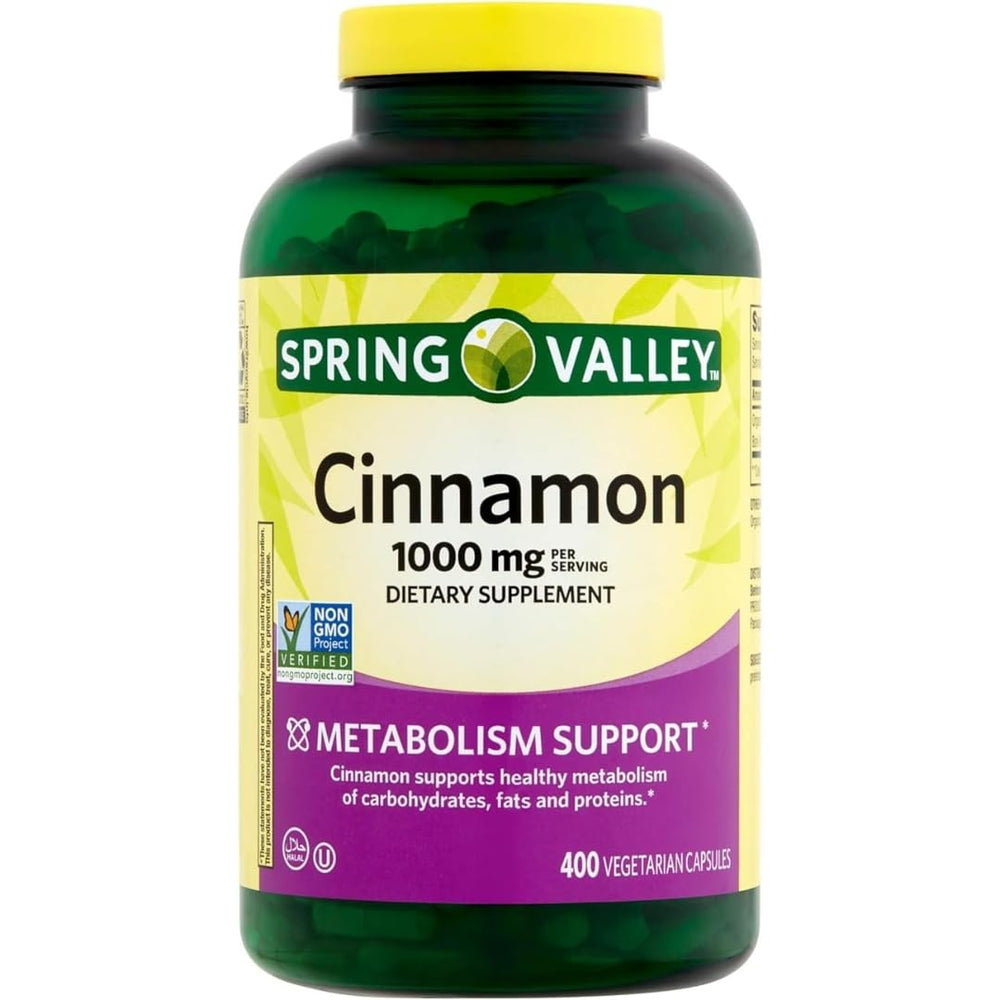 ResMask Spring Valley Cinnamon bottle front view for metabolism support