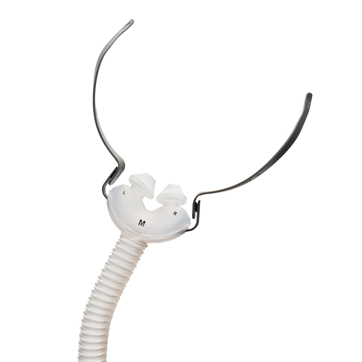 ResMed AirFit P10 frame with nasal pillows for lightweight comfort during sleep.