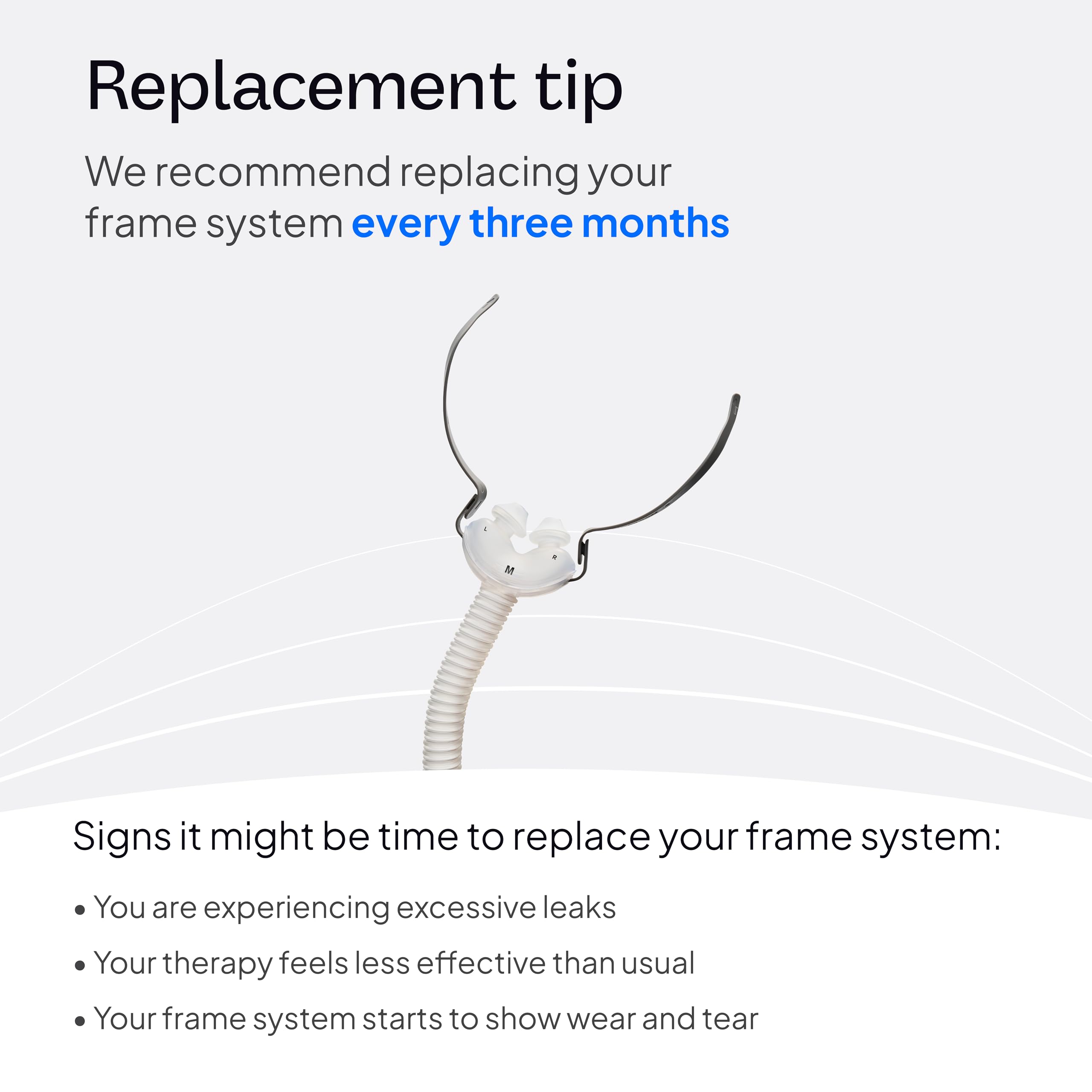 ResMed prescription reminder for the complete CPAP system requirements.