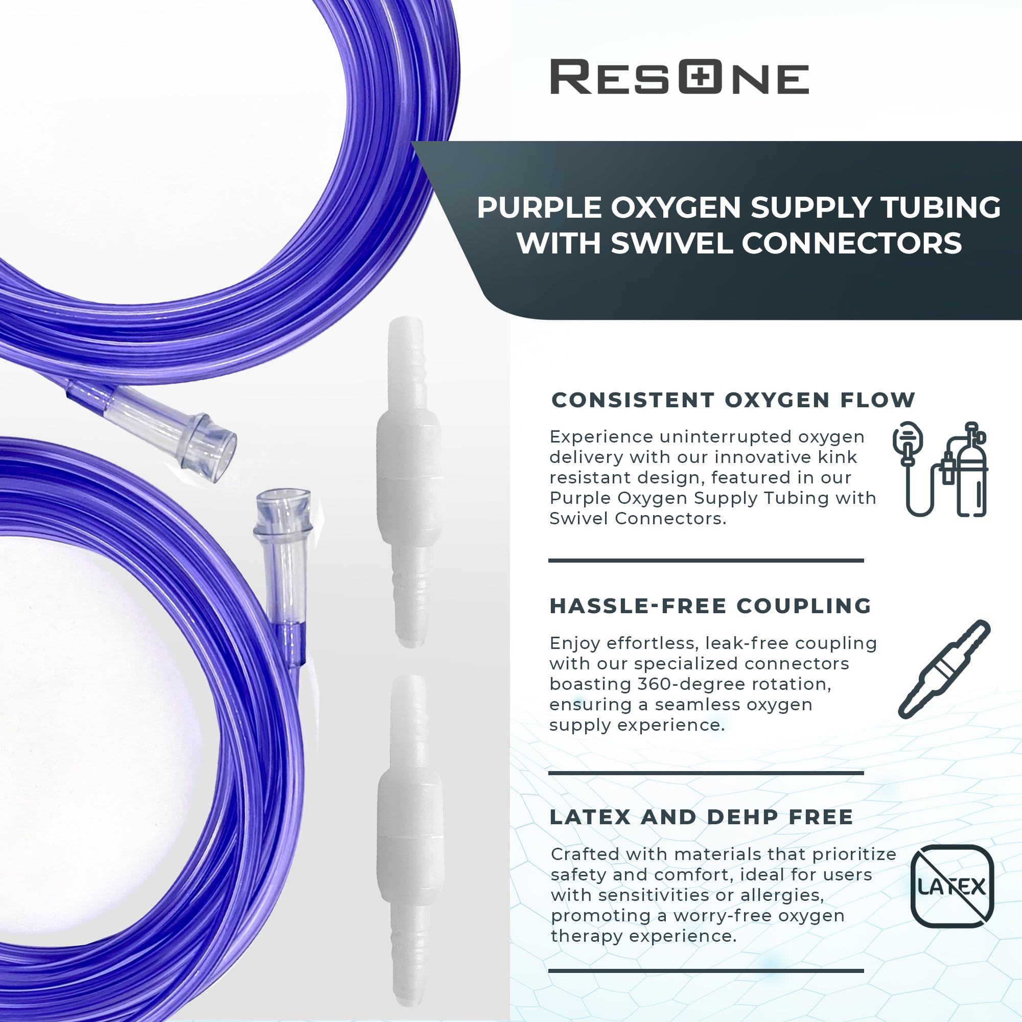 ResOne 360-degree swivel connectors enabling flexible tube positioning