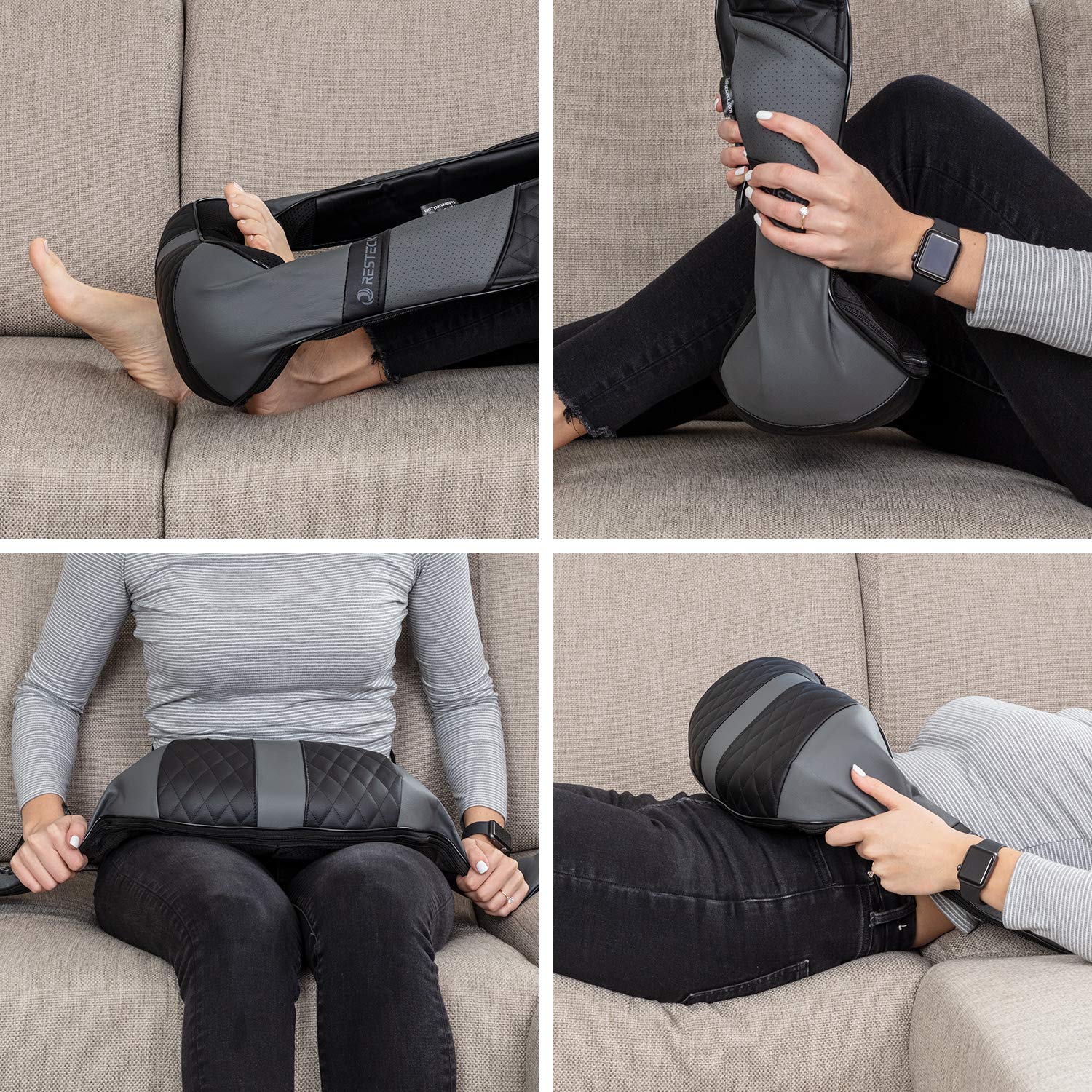 RESTECK bidirectional kneading nodes for consistent comfort.