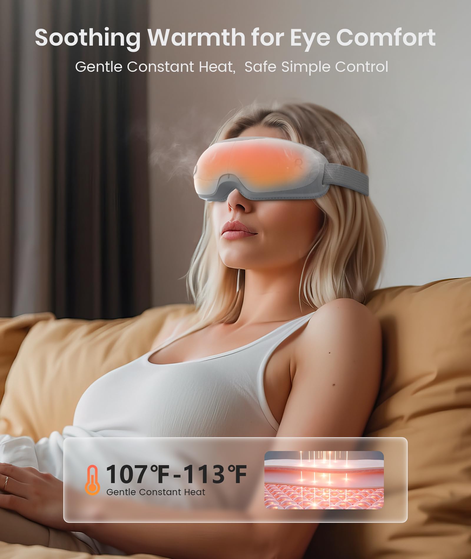 Restnature eye massager Bluetooth music playback for relaxing sessions.