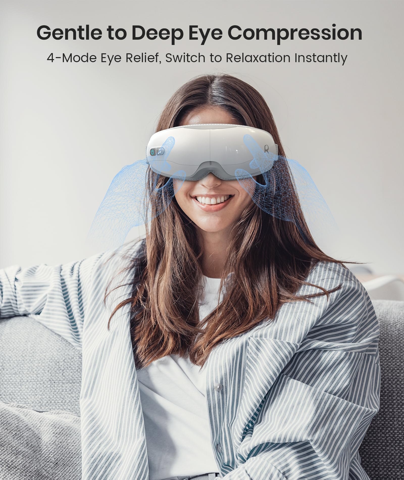 Restnature eye massager with heat and knead modes for soothing warmth.