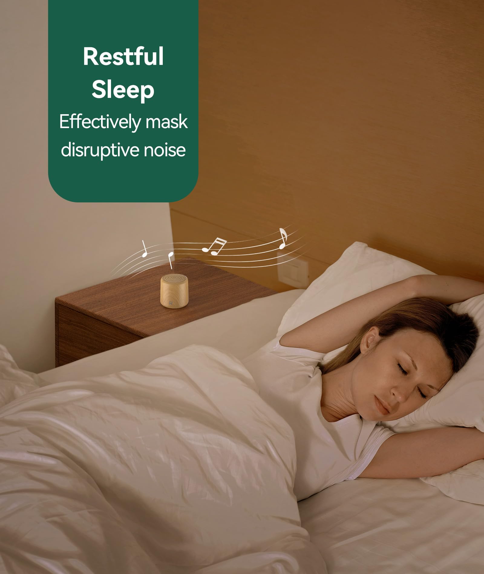 Restnature portable sound machine fits neatly in a compact travel bag.