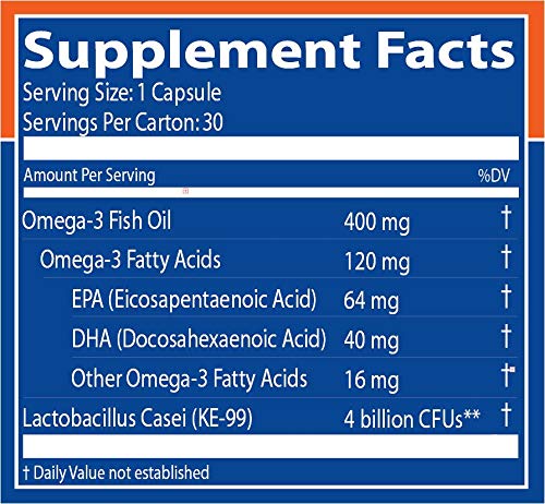 Restora Probiotic gut health label indicating microbiome stabilization.