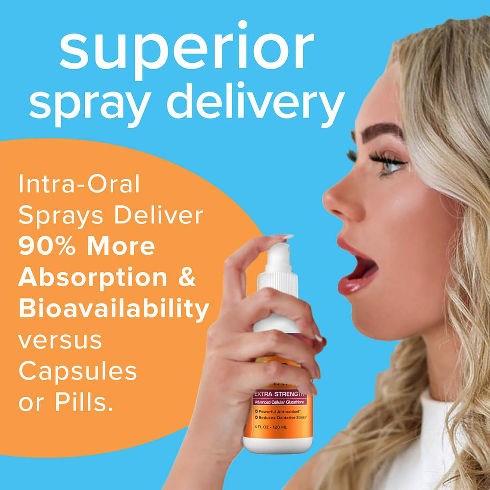 Results RNA ACG Glutathione spray label on a 2 oz bottle for easy dosing.