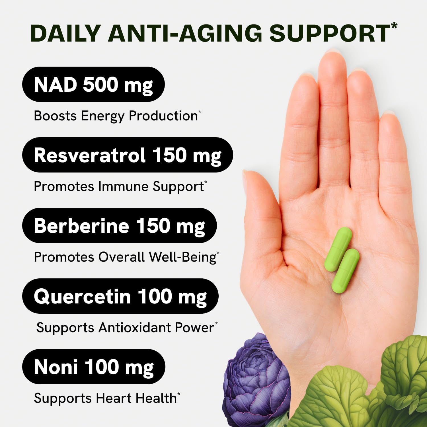Resurrected Health two-pack NAD bottle display showing convenience.