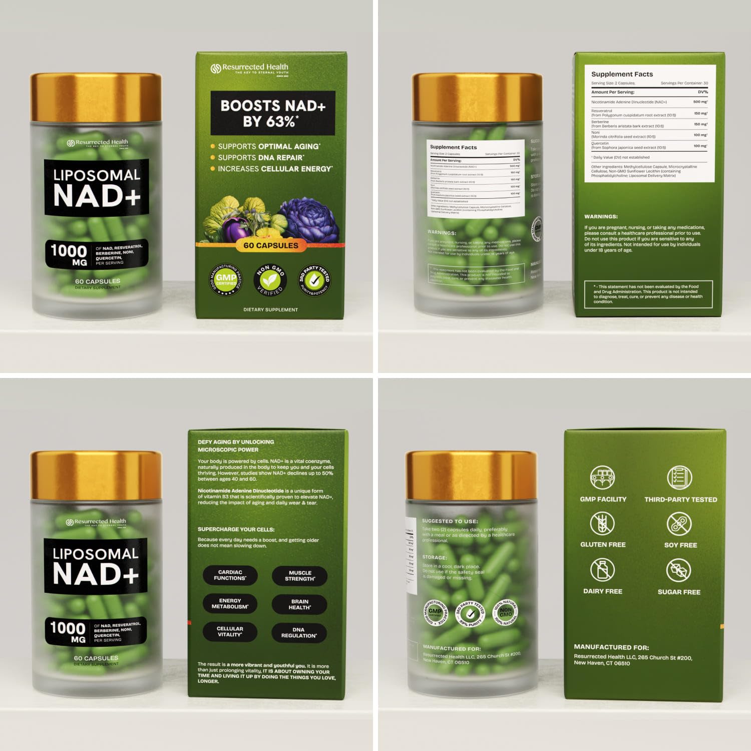 Resurrected Health liposomal NAD capsule adds to a self-care routine.