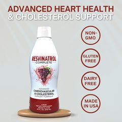Resvinatrol Complete ingredients closeup featuring phytosterols and resveratrol blend