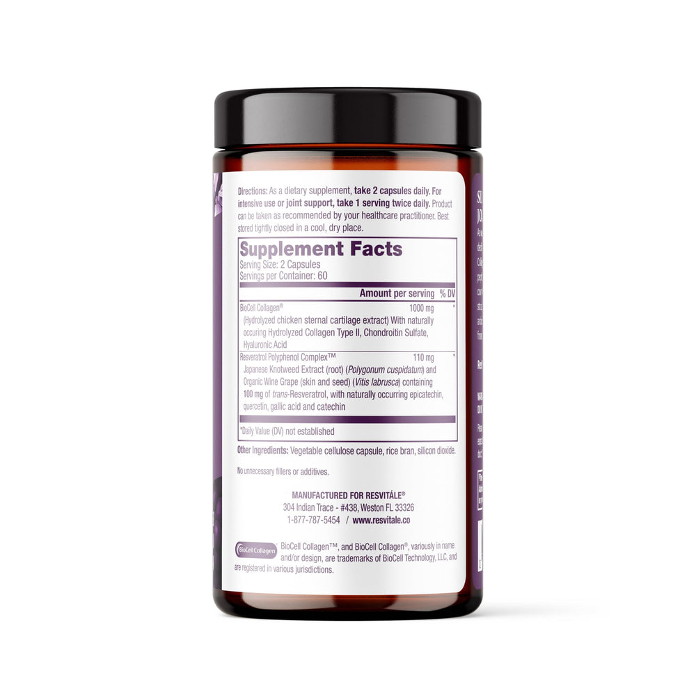 ResVitale Collagen Enhance capsules close-up for joint comfort and hydration
