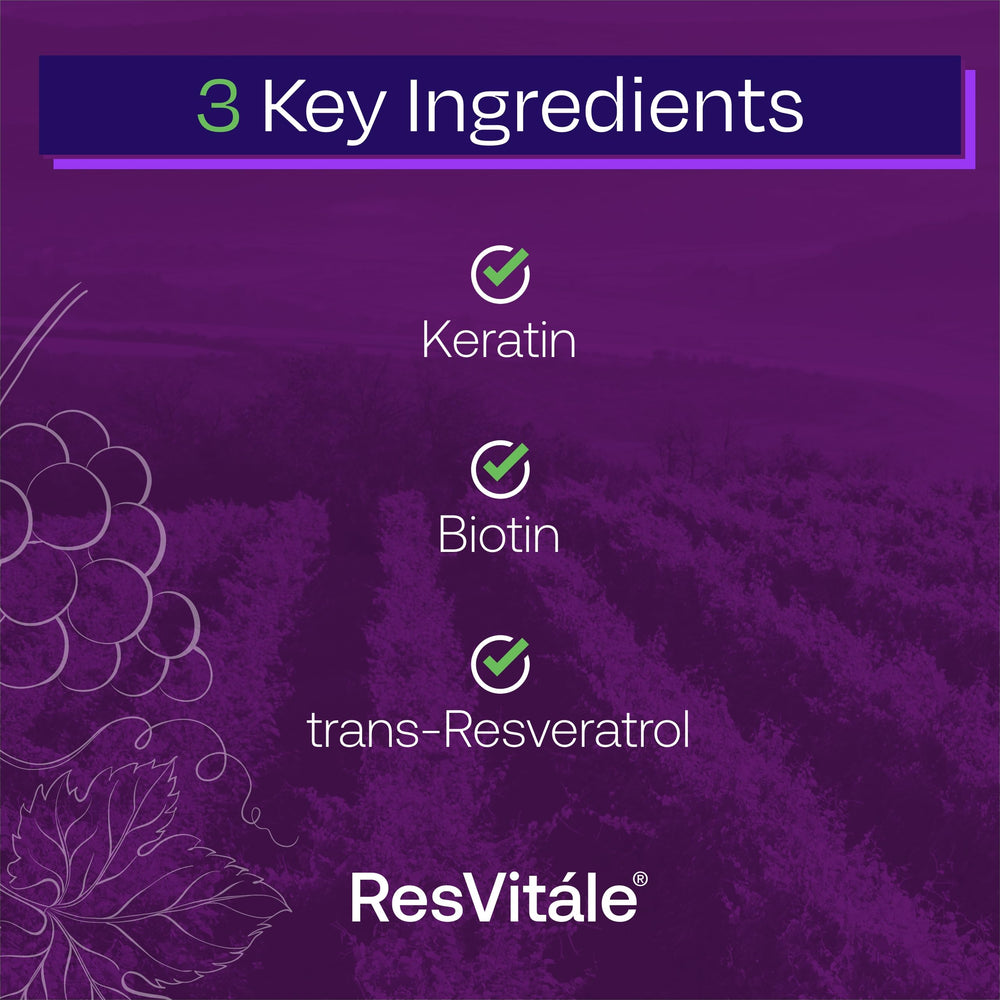 Close-up of hair strands with ResVitale keratin support